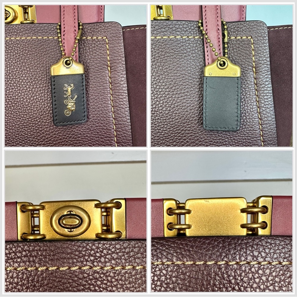 Coach 1941 Troupe Tote In Colorblock in Vintage Mauve Multi - Picture 9 of 11